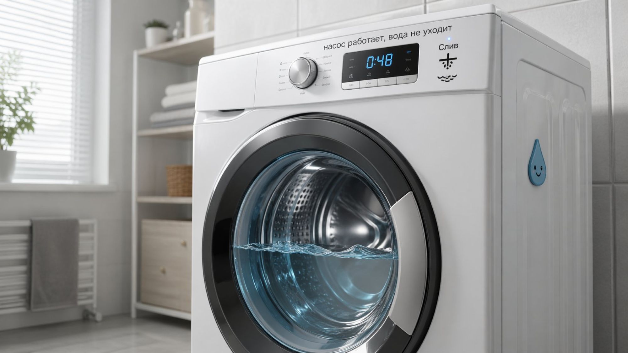 Горизонтально разделенное изображение «до/после» типа, но с аналогией «слетевшая крыльчатка» vs «засор». Вверху заголовок по центру крупным шрифтом: «Слетевшая крыльчатка или