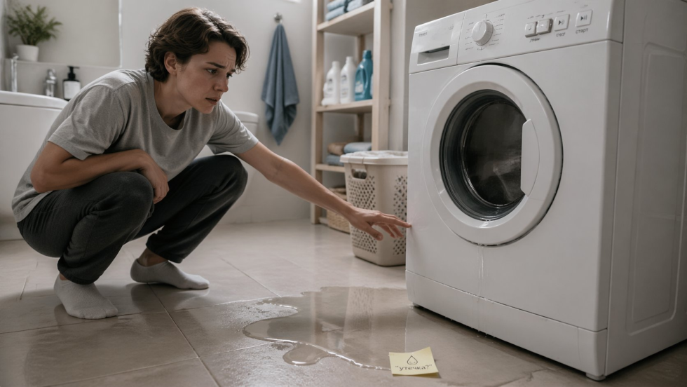 Стиралка течет после стирки: где реально искать течь
