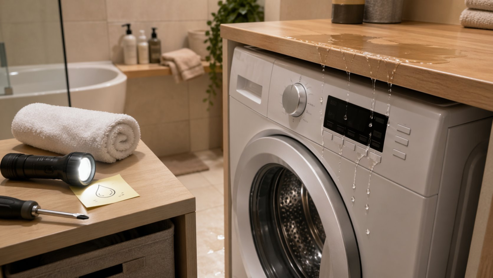 Течет стиральная машина сверху: быстрый разбор за один вечер