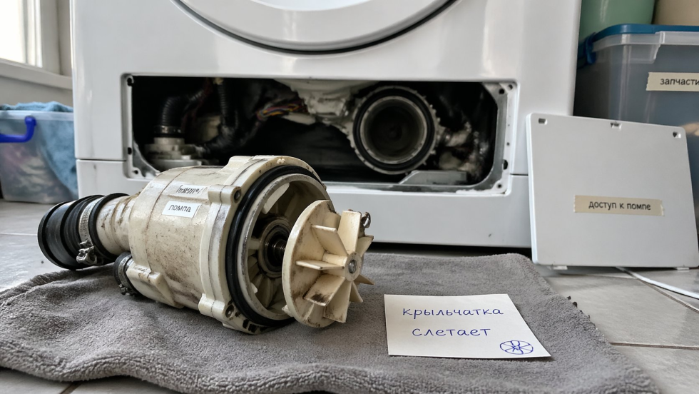 Слетает крыльчатка помпы стиральной машины: ремонт или замена