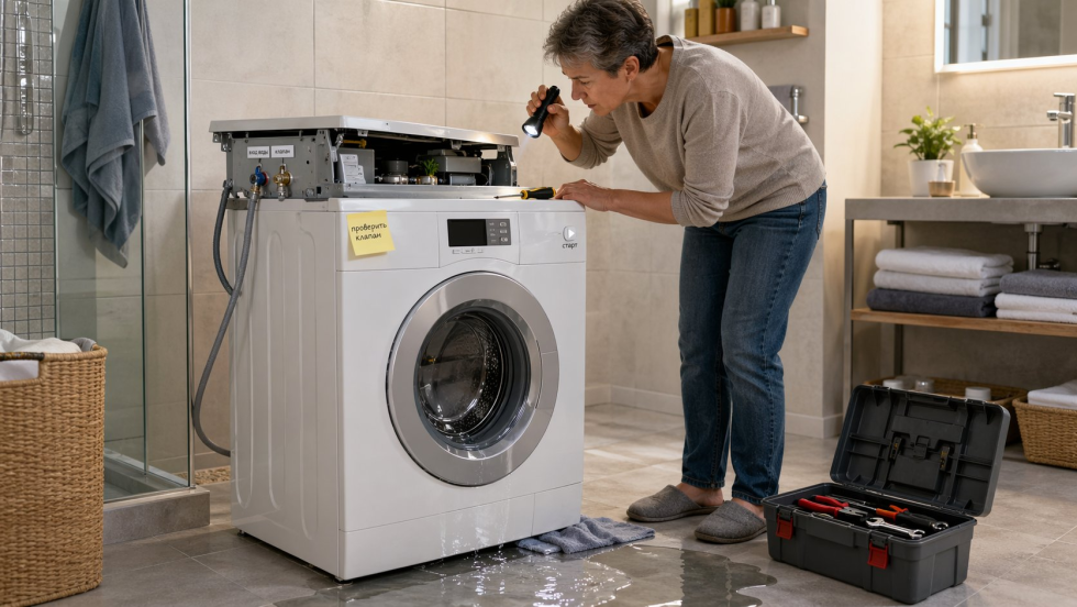 Течет клапан стиральной машины: найти причину и устранить