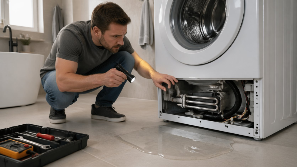 Течет ТЭН стиральной машины: что делать самому, а где стоп